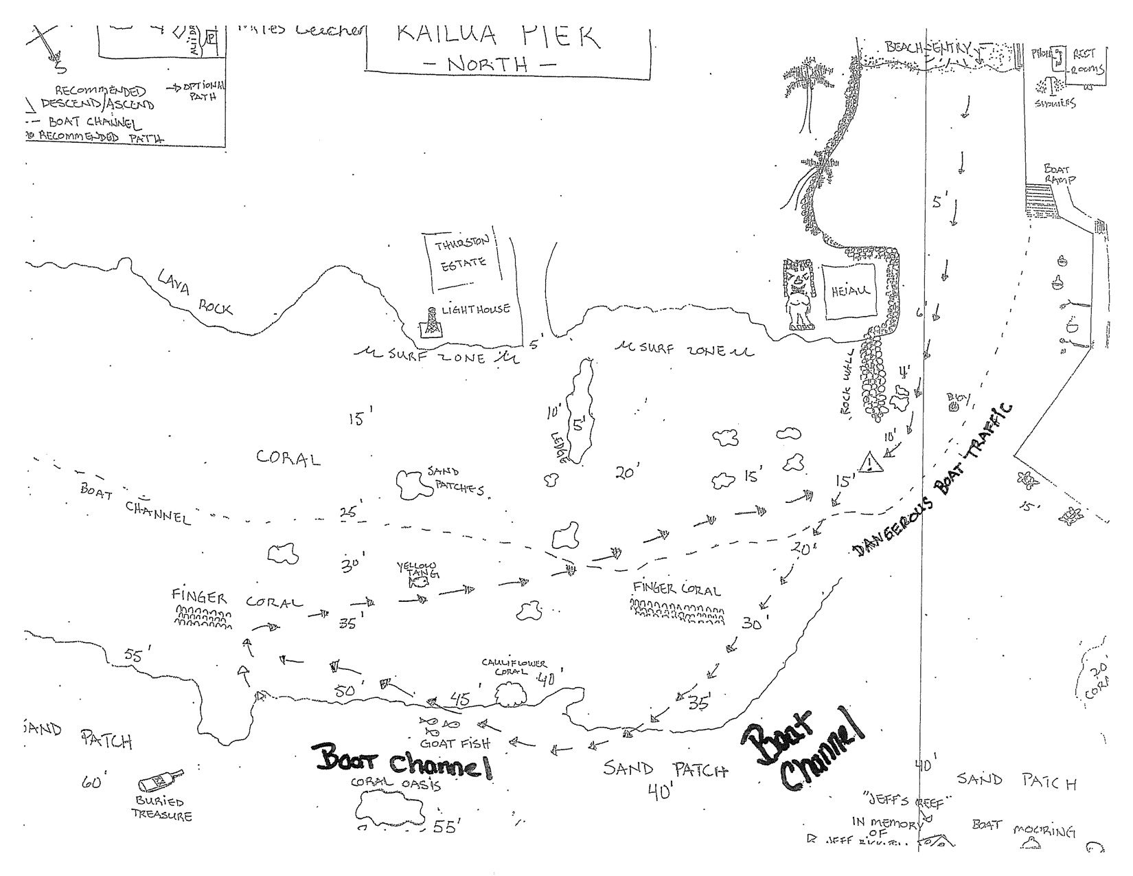 Mahukona Dive Site Map, Big Island Hawaii